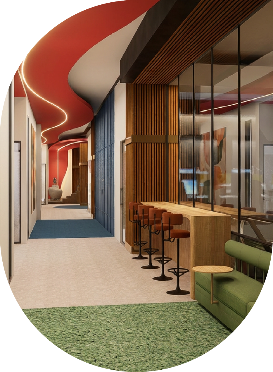 Beginest Flexi Desk workspace with modern collaborative seating and premium office interiors